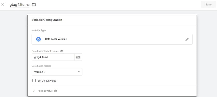 variable gtag4.items