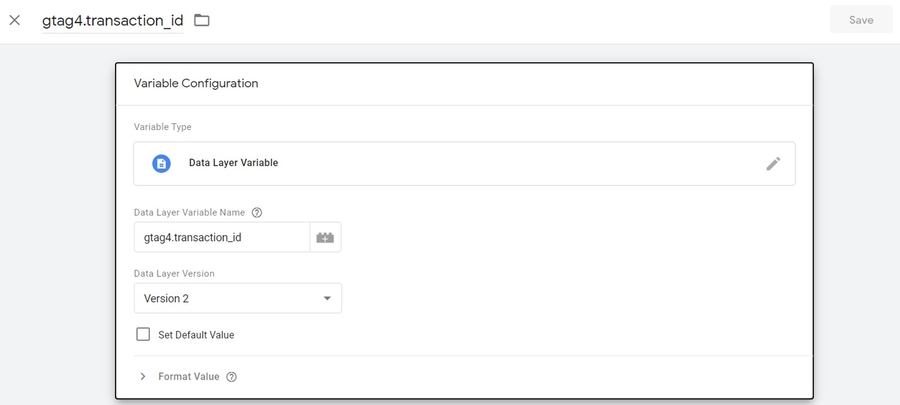 variable gtag4.transaction_id